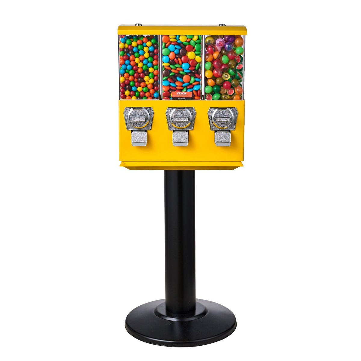 Gumball Machine Vending Coin Bank Vintage Candy Dispenser Stand Yellow