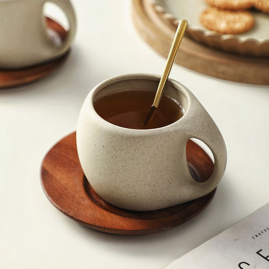 Rustic Coarse Pottery Utility Mug | Handcrafted Camping Series