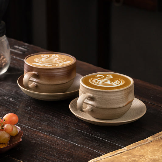 Vintage Coarse Pottery Espresso & Latte Cup