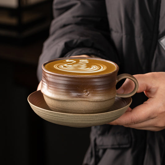 Vintage Coarse Pottery Espresso & Latte Cup