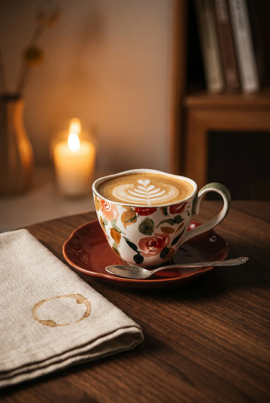 Gilded Vintage Latte Mug ??Moody Evening Lifestyle