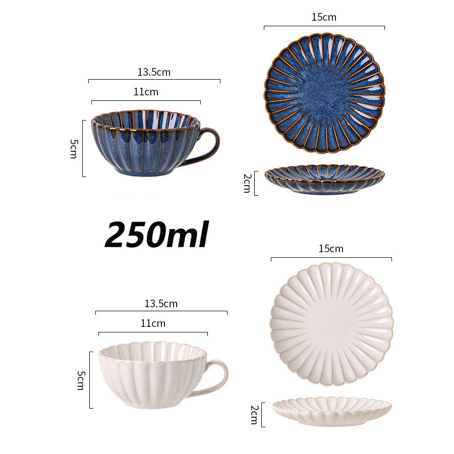 Vintage Blue & White Chrysanthemum Cup Set | Classic Artisan Series