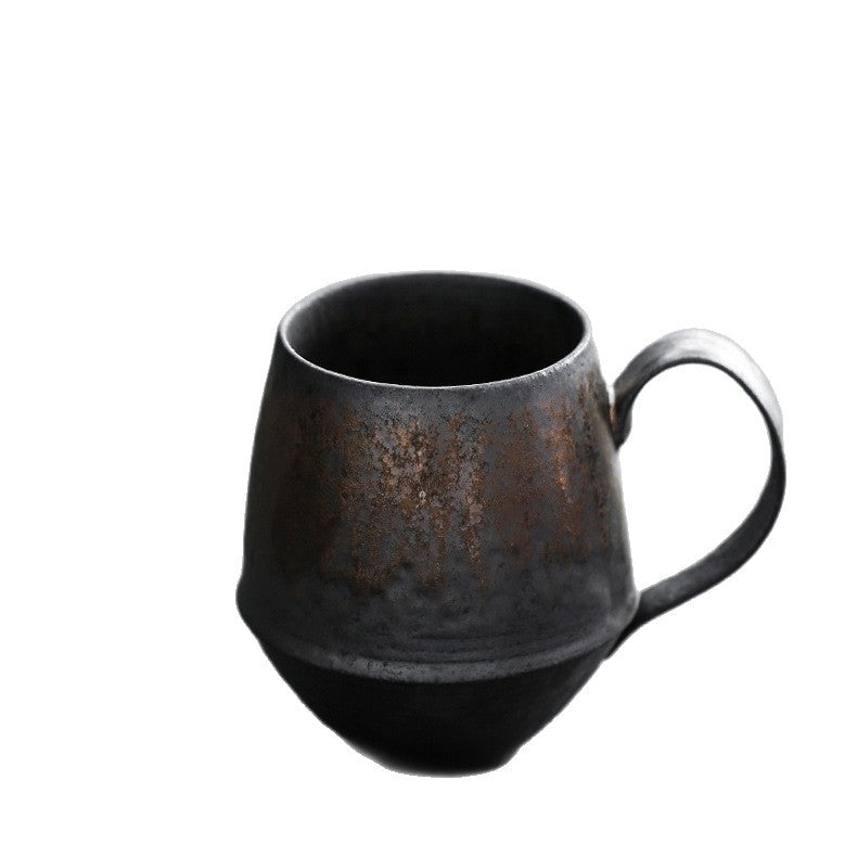 Ceramic coffee cups, high-aesthetic vintage mugs, coarse ceramic rust-glazed couple cups, breakfast cups, water cups