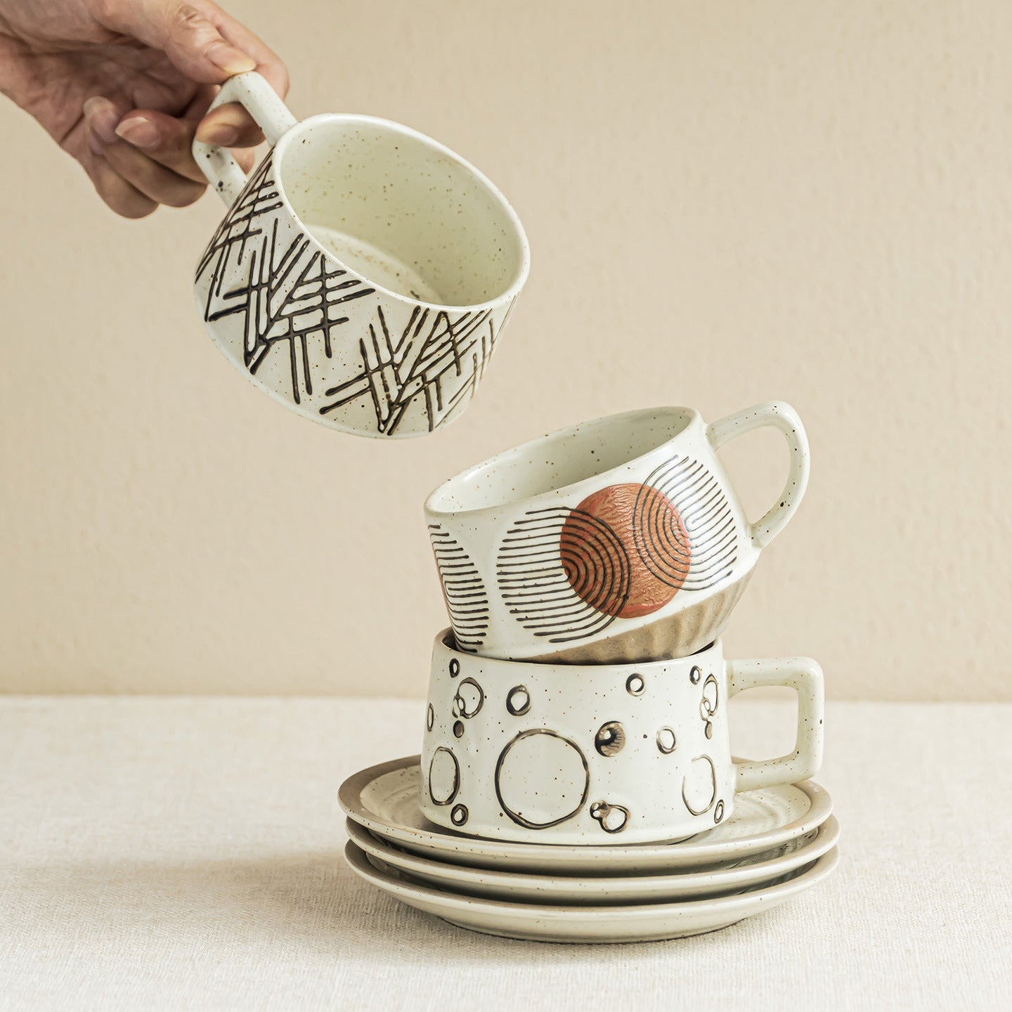 Artisan Hand-Painted Cup & Saucer Set | Premium Coffee Series