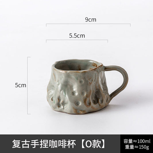Artisan Hand-Molded Latte Cup - Slate Blue