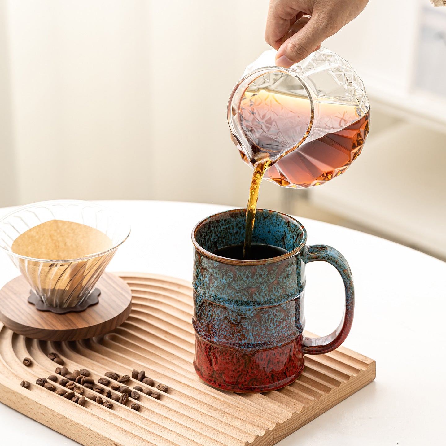 Large Capacity Kiln-Glazed Mug | Industrial Oil Drum Style