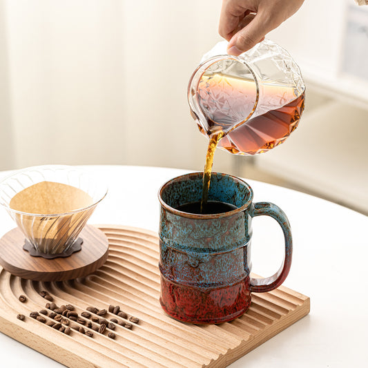 Large Capacity Kiln-Glazed Mug | Industrial Oil Drum Style