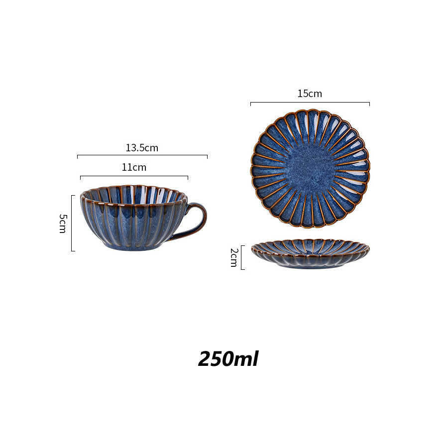 Vintage Blue & White Chrysanthemum Cup Set | Classic Artisan Series