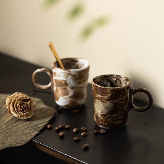 Japanese Wabi-Sabi Coarse Clay Mug | Minimalist Artisan Series