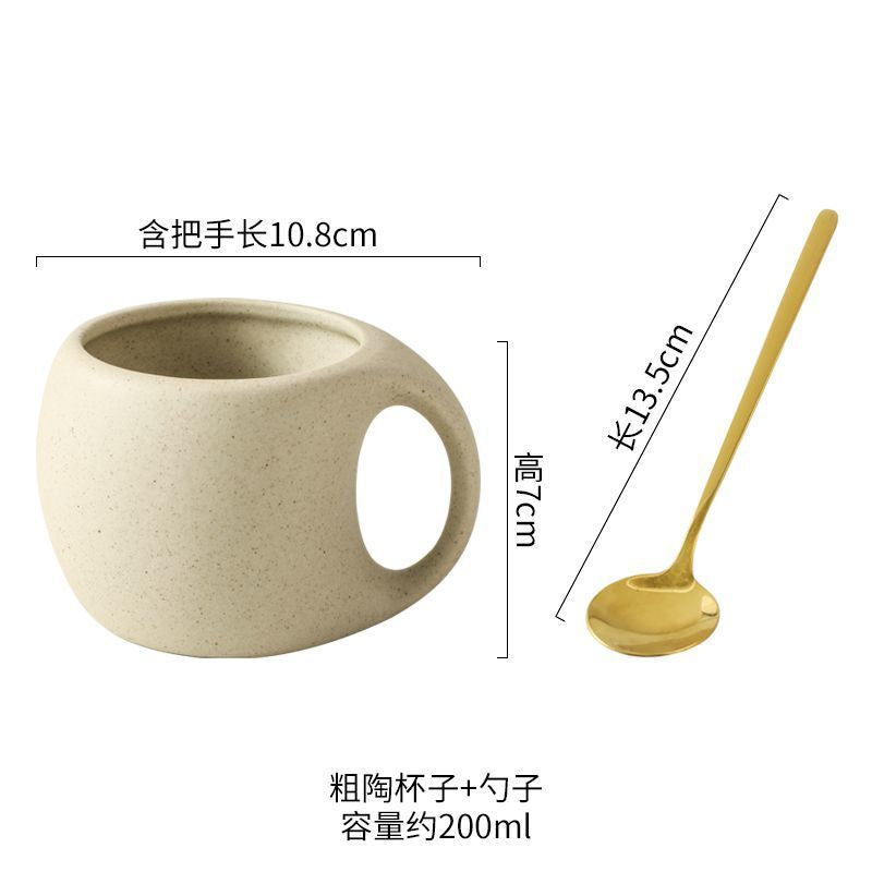 Rustic Coarse Pottery Utility Mug | Handcrafted Camping Series