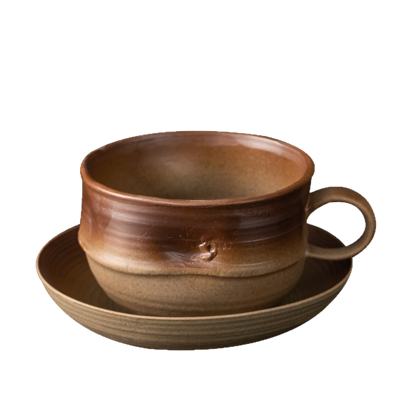 Ceramic espresso cup, latte cup, vintage coarse pottery tea set, latte art, milk coffee, afternoon tea cup, breakfast cup