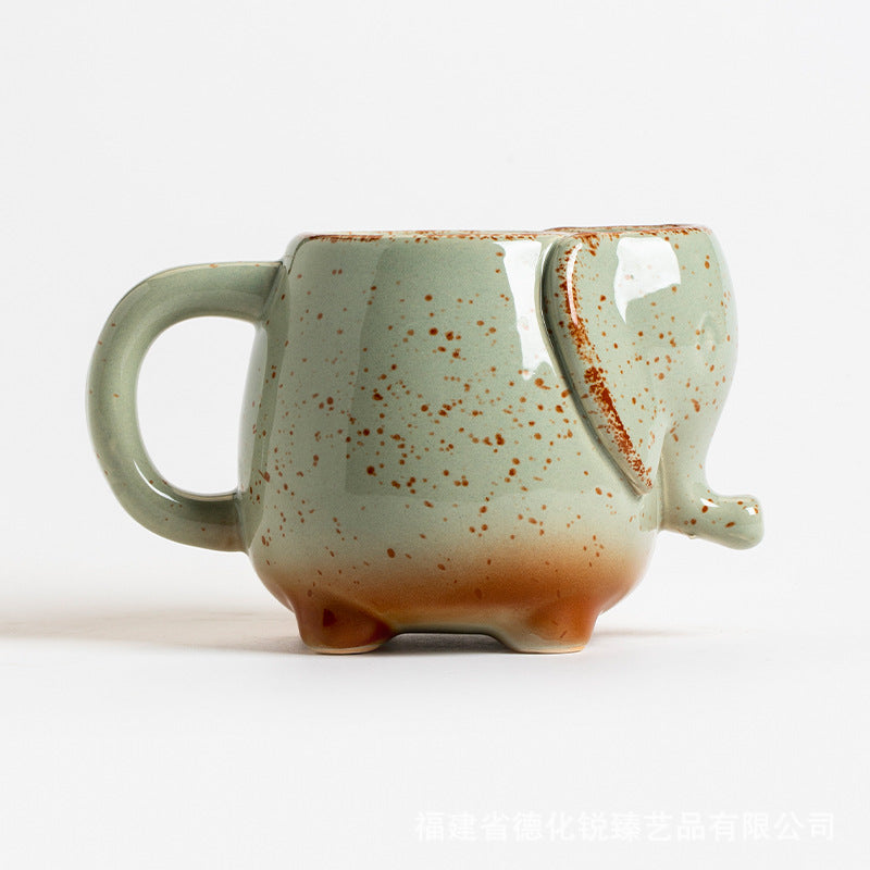 Ceramic mugs, creative elephant-shaped cups, includes tea leaf storage bags, milk coffee cups wholesale