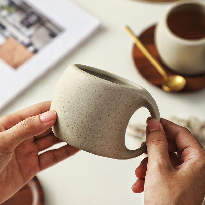 Rustic Coarse Pottery Utility Mug | Handcrafted Camping Series