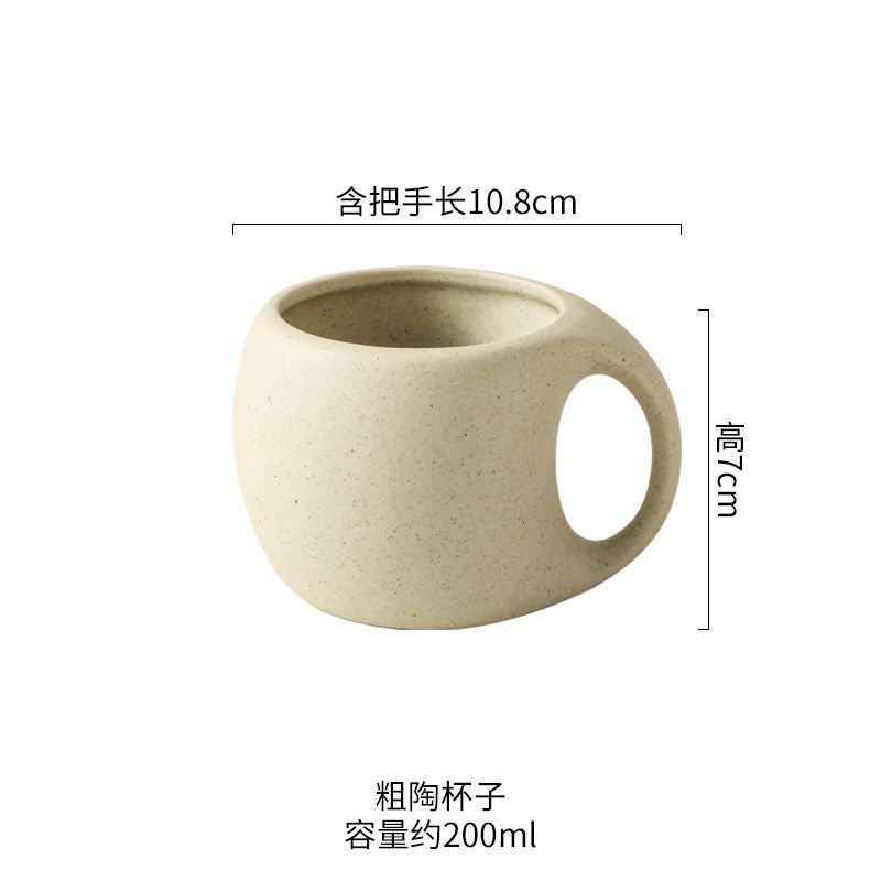 Rustic Coarse Pottery Utility Mug | Handcrafted Camping Series