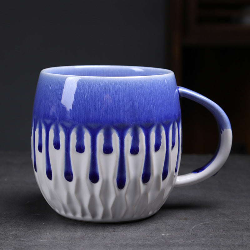 Ceramic 600ml Large Capacity Mug, Drinking Cup, High-Value Breakfast Cup, Coarse Pottery Kiln-Transformed Coffee Cup
