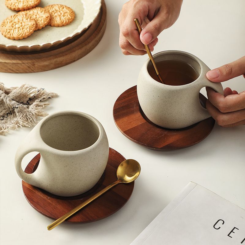 Rustic Coarse Pottery Utility Mug | Handcrafted Camping Series