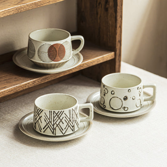 Artisan Hand-Painted Cup & Saucer Set | Premium Coffee Series