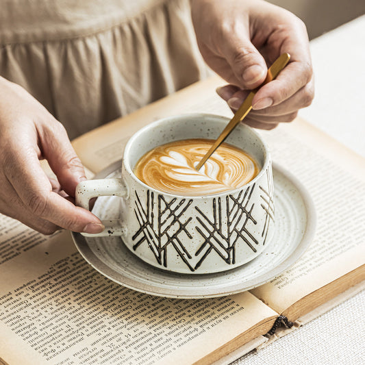 Artisan Hand-Painted Cup & Saucer Set | Premium Coffee Series