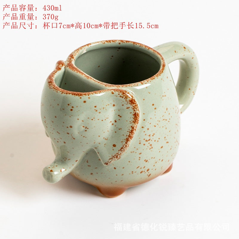 Ceramic mugs, creative elephant-shaped cups, includes tea leaf storage bags, milk coffee cups wholesale