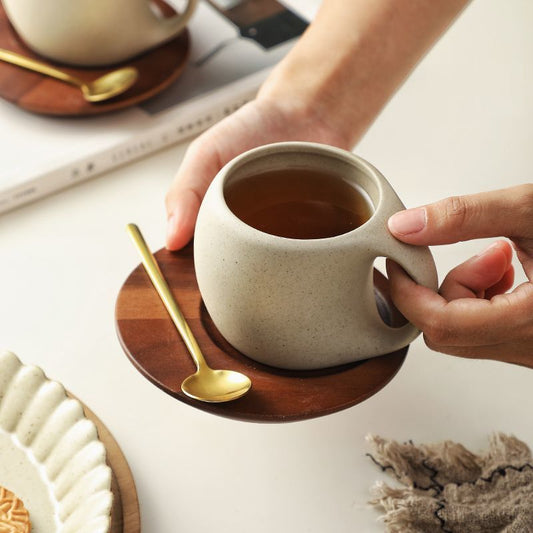 Rustic Coarse Pottery Utility Mug | Handcrafted Camping Series