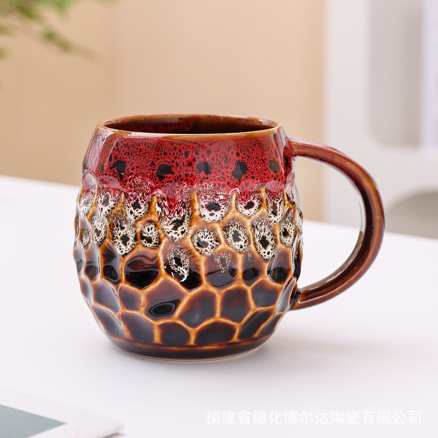 跨境专供亚马逊Temu窑变釉陶瓷咖啡杯马克杯复古家用水杯爆款货源