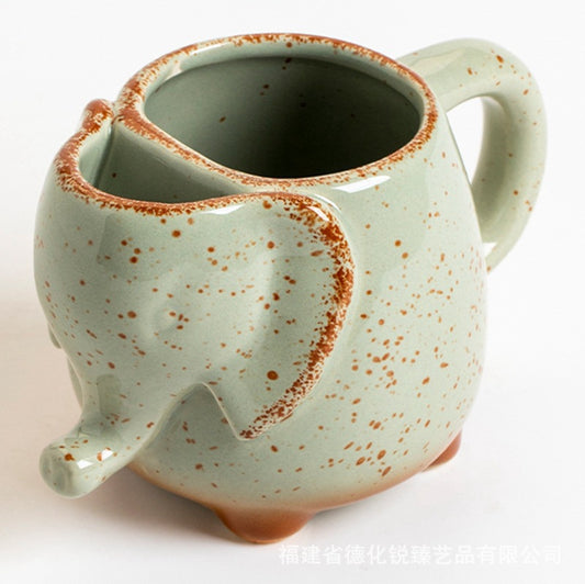 Ceramic mugs, creative elephant-shaped cups, includes tea leaf storage bags, milk coffee cups wholesale