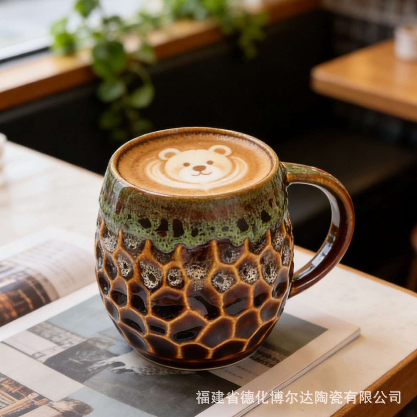 跨境专供亚马逊Temu窑变釉陶瓷咖啡杯马克杯复古家用水杯爆款货源