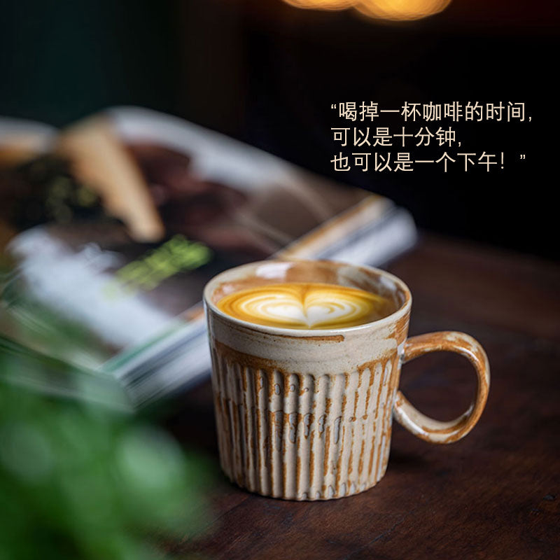Ceramic coffee cups, vintage mugs, latte art cups, Japanese hand-brewed coffee cups, afternoon tea paired cups, office cups
