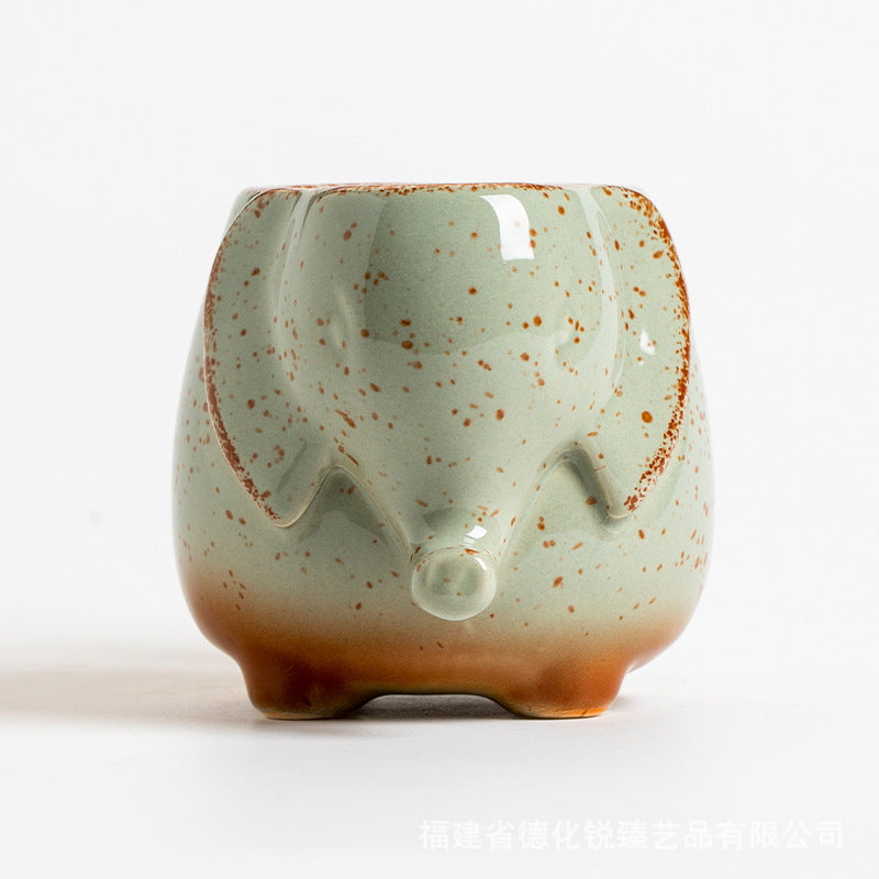 Ceramic mugs, creative elephant-shaped cups, includes tea leaf storage bags, milk coffee cups wholesale