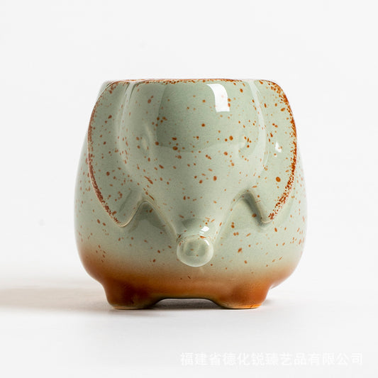 Ceramic mugs, creative elephant-shaped cups, includes tea leaf storage bags, milk coffee cups wholesale